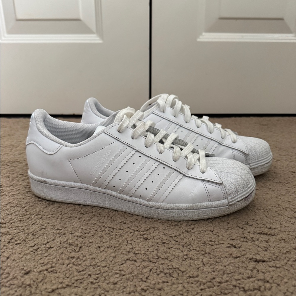 Adidas All-White Superstar Shoes